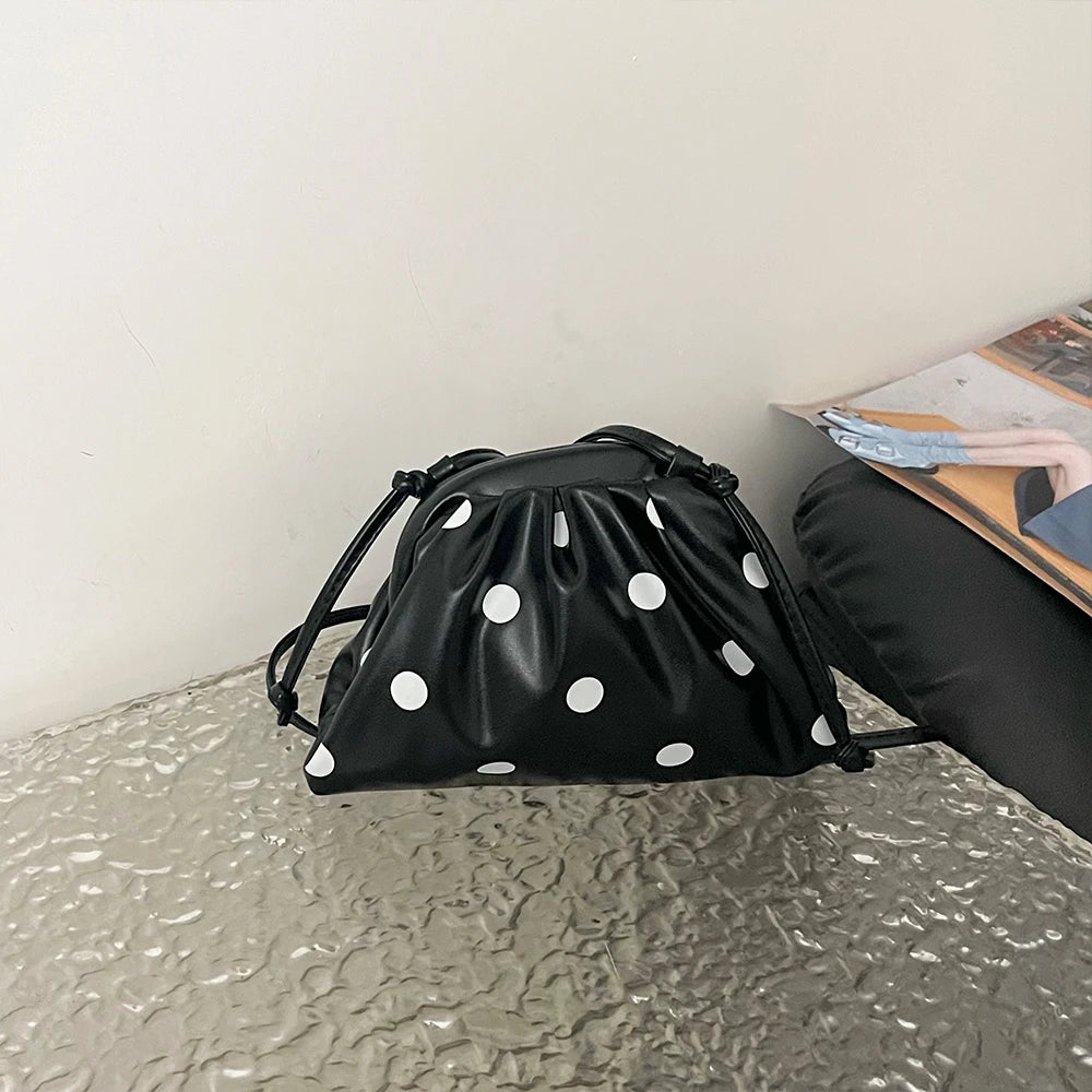 Polka Dot Mini Crossbody Bag – Cute Cloud Clutch Purse