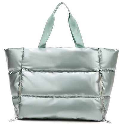 Quilted Tote Bag for Women – Waterproof Nylon Shoulder Bag