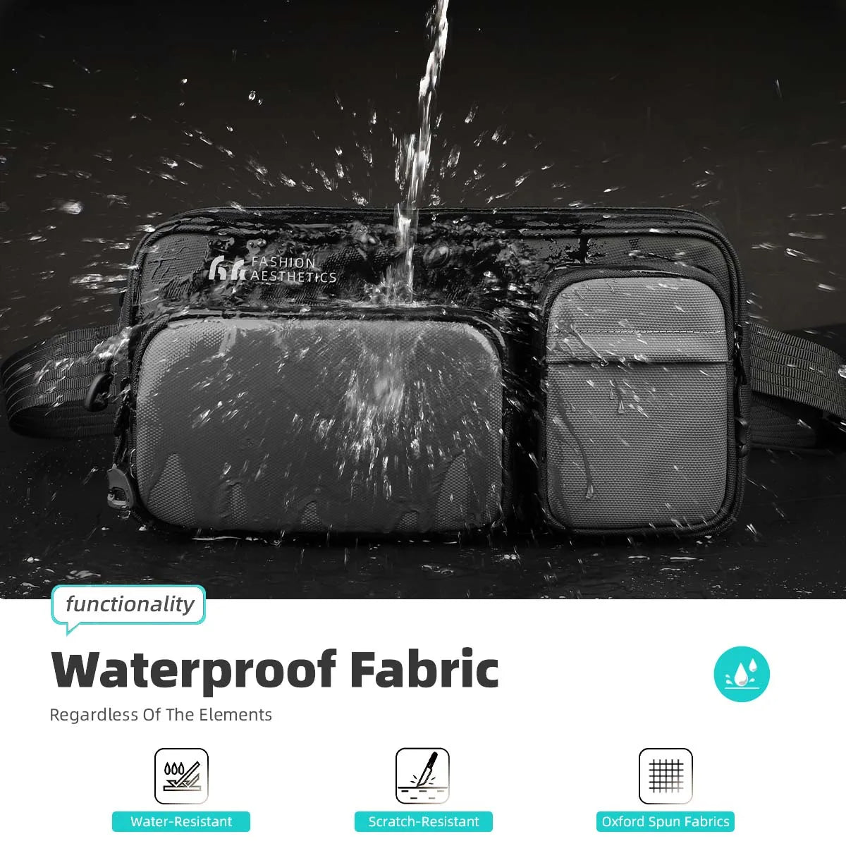 Men's Waterproof Crossbody Bag – Fits Handheld Game Console