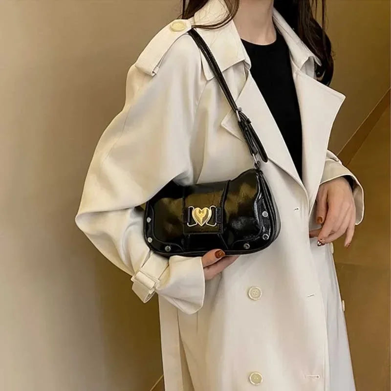 Y2K Pleated Underarm Shoulder Bag for Women