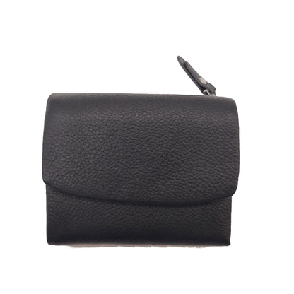 Genuine Leather Tri-Fold Wallet for Women with Hasp Closure