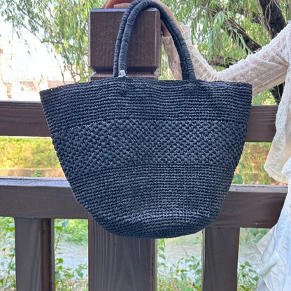 Straw Woven Tote Bag – Women's Large Capacity Beach Basket Bag