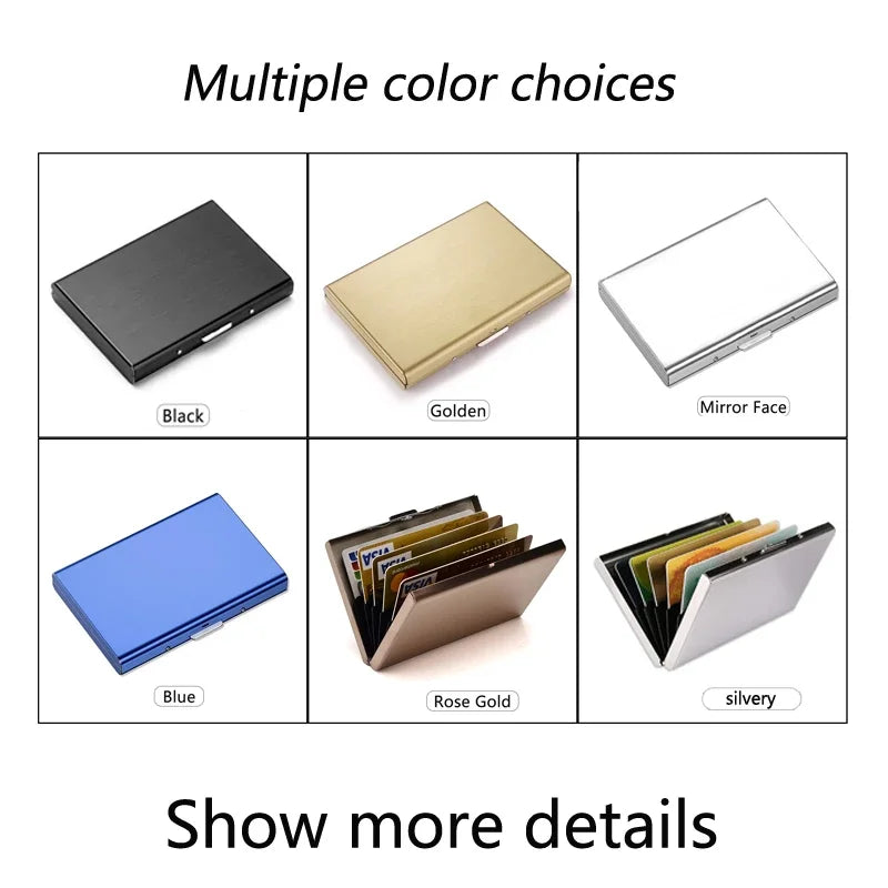 RFID Blocking Metal Card Holder – Ultra-Thin Stainless Steel Wallet for Men & Women