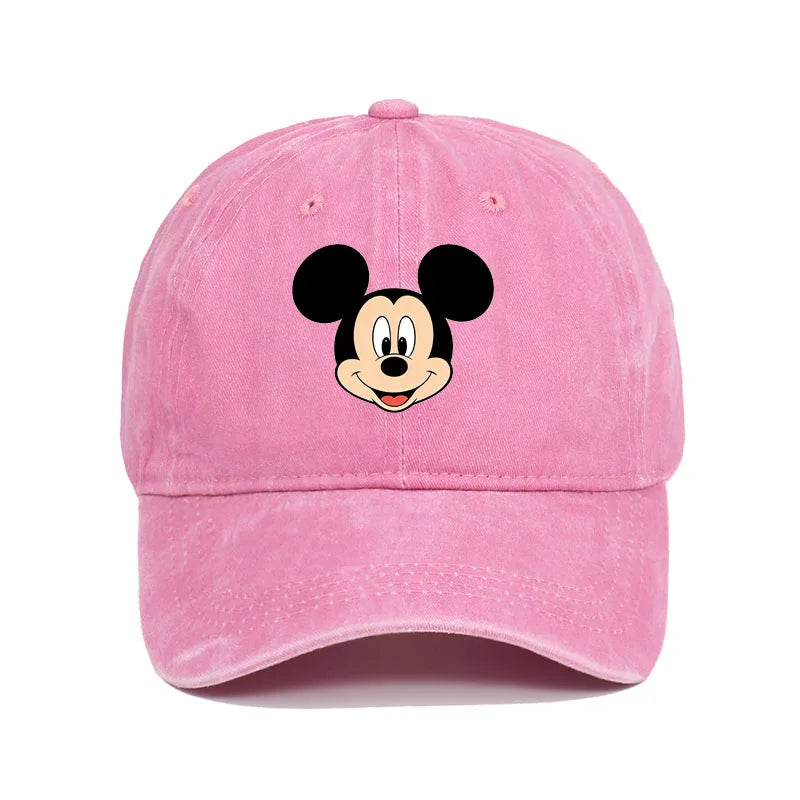 Cartoon Print Washed Baseball Cap – Unisex Vintage Snapback Hat