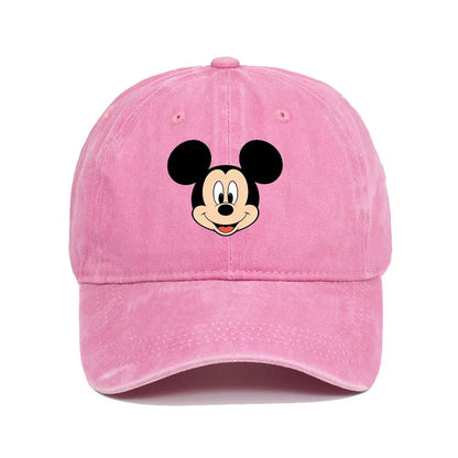 Cartoon Print Washed Baseball Cap – Unisex Vintage Snapback Hat