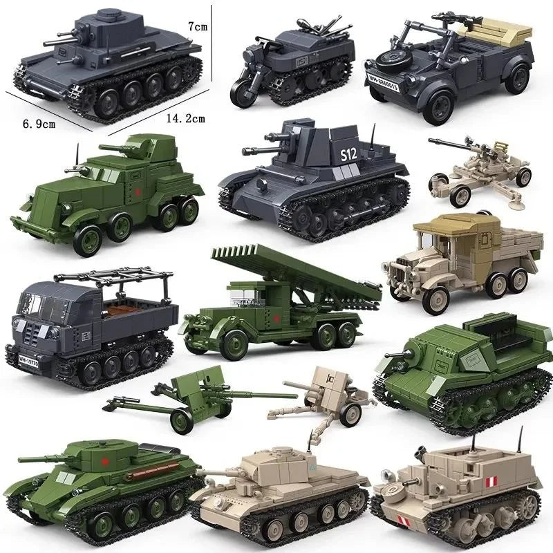 Military Rocket Launcher Building Blocks MOC Army Vehicle Set