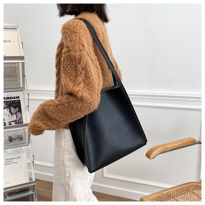 Luxury Leather Tote Bag – Large Capacity Shoulder Handbag