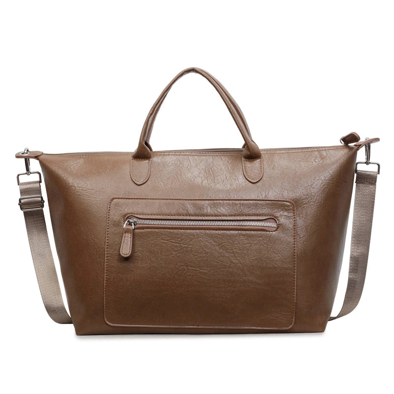 Large Capacity Women's Tote Bag – Leather Shoulder Commuter Bag