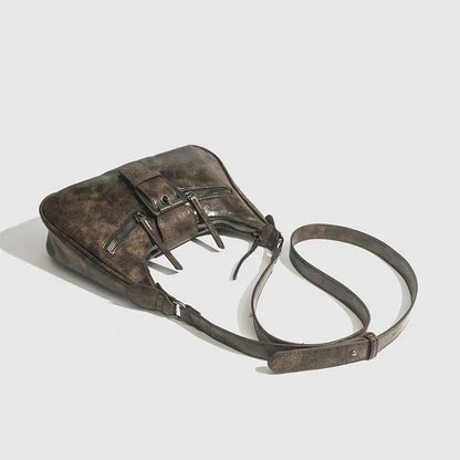 Y2K Retro PU Leather Shoulder Bag – Vintage Crossbody Underarm Bag