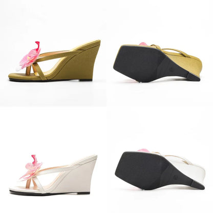 Flower Wedge Mules – Women's Open Toe Summer Sandals