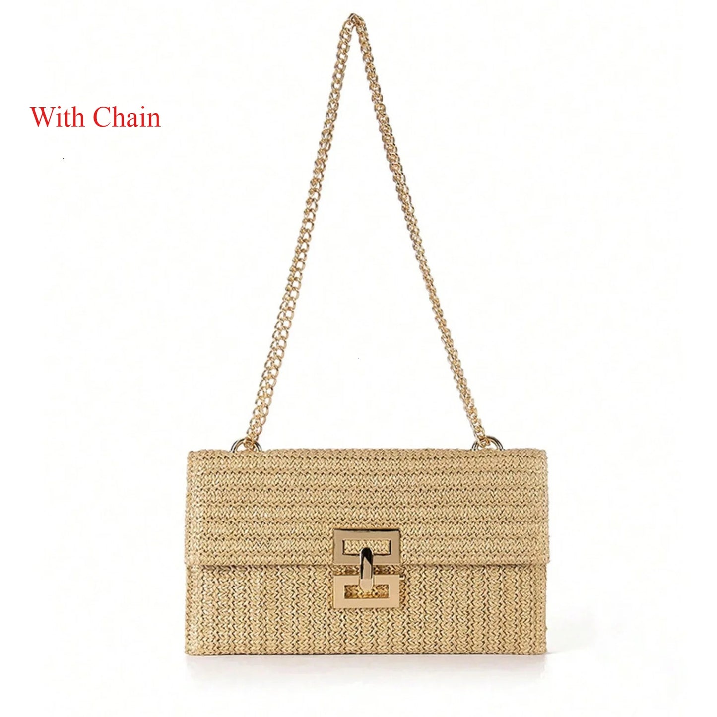 Straw Woven Clutch Bag – Women's Raffia Crochet Beach Purse