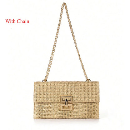 Straw Woven Clutch Bag – Women's Raffia Crochet Beach Purse