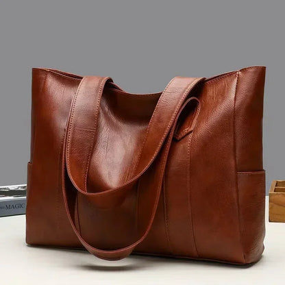 Large Capacity Soft Leather Tote Bag – Women's Satchel