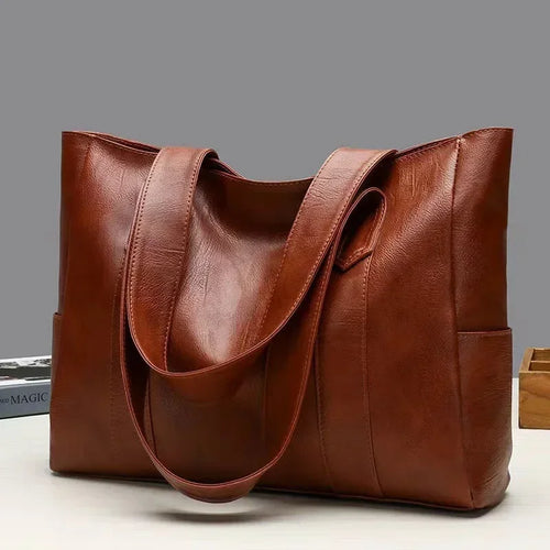 Large Capacity Soft Leather Tote Bag – Women's Satchel