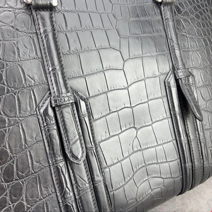Crocodile Leather Men's Briefcase – Black Luxury Business Bag