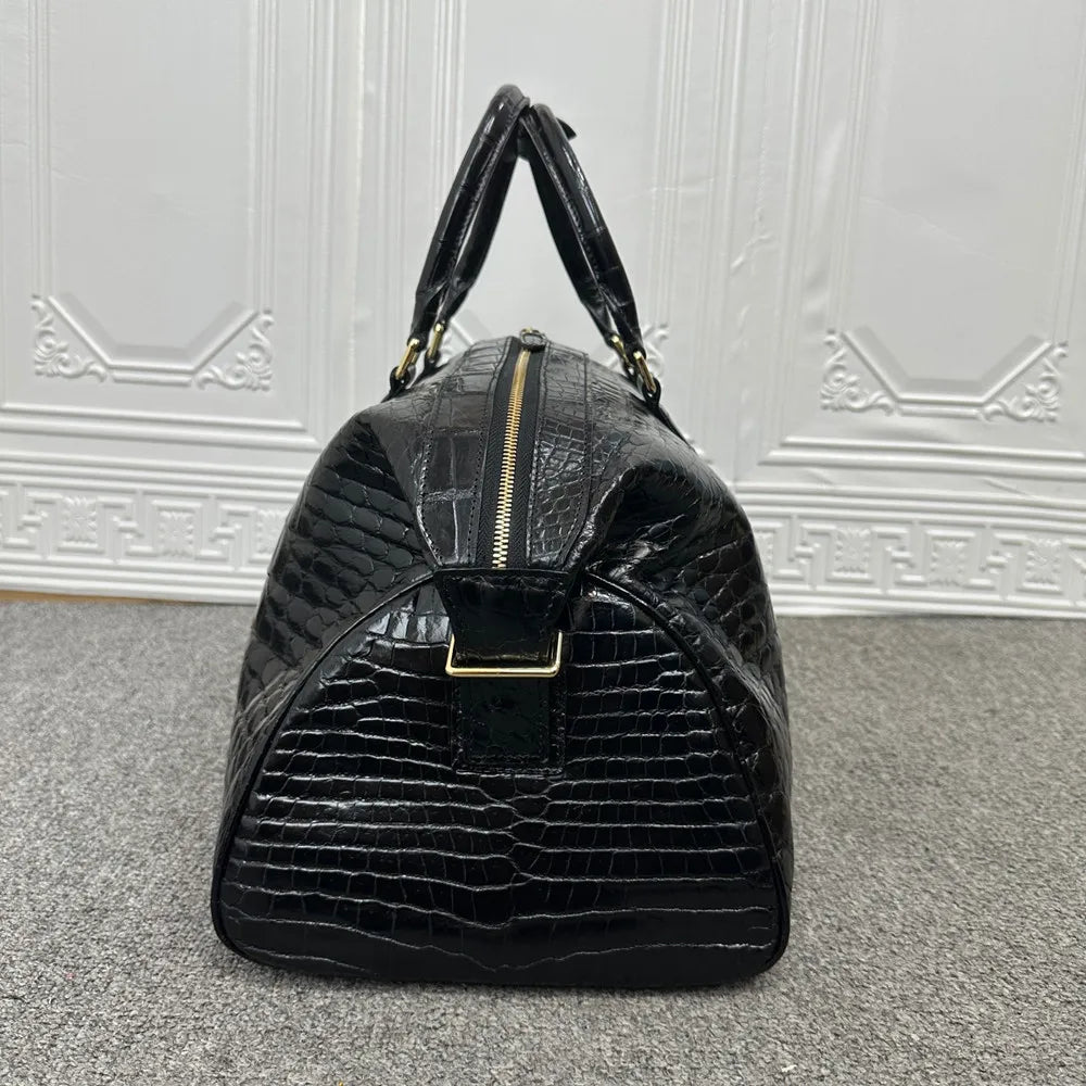 Crocodile Leather Duffle Bag – Luxury Unisex Weekend Travel Bag