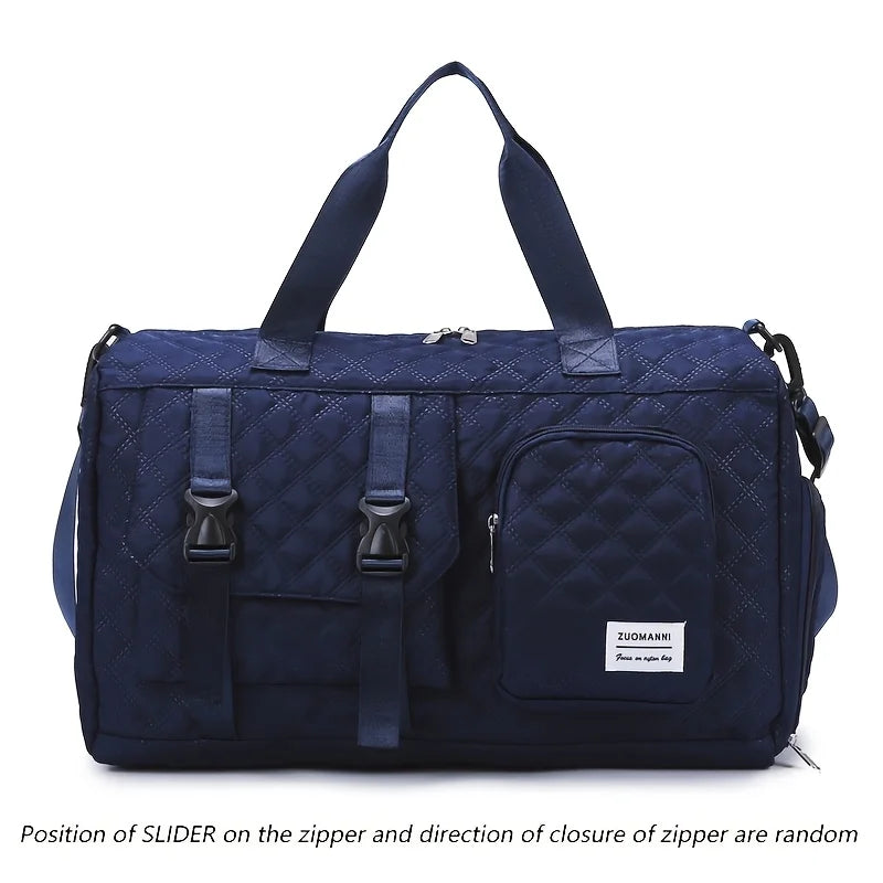 Nylon Argyle Duffle Bag – Large Capacity Sports & Travel