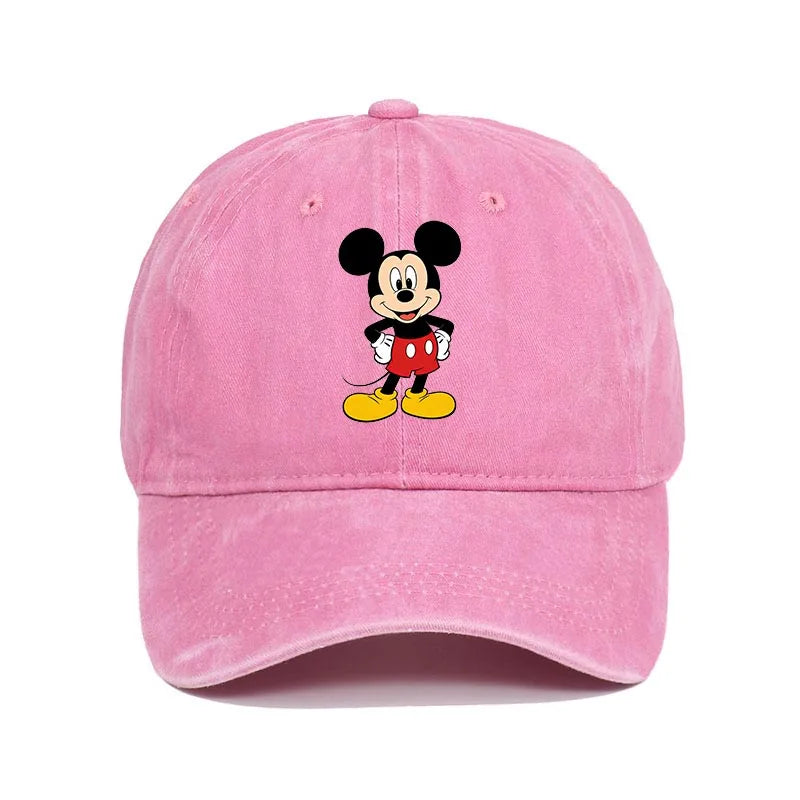 Cartoon Print Washed Baseball Cap – Unisex Vintage Snapback Hat
