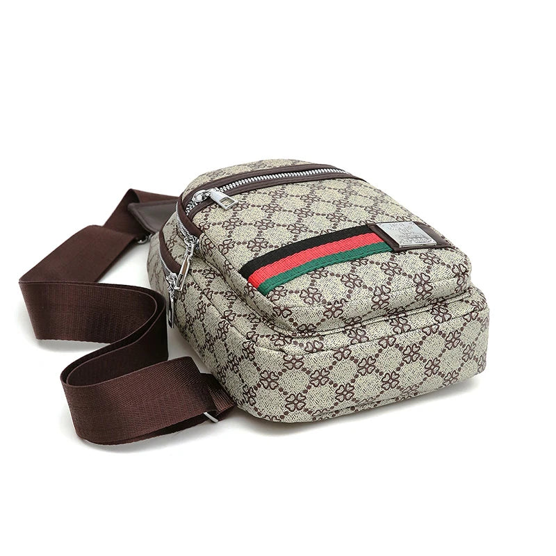 Men's Crossbody Sling Bag – Multifunction Messenger Chest Bag with Earphone Hole