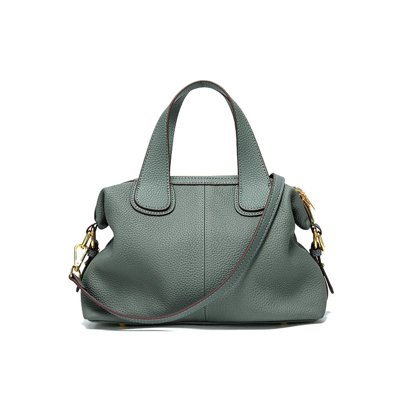 Genuine Cowhide Leather Crossbody Bag – Large Capacity Retro Handbag for Women