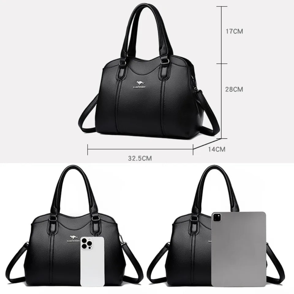 Soft Leather Tote Bag for Women – Luxury Shoulder & Crossbody Handbag