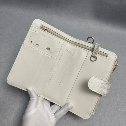 Crocodile Leather Passport Holder & Travel Wallet with Strap
