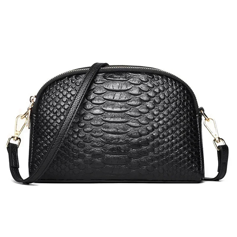 Crocodile Pattern Leather Crossbody Bag – Women's Shoulder Bag