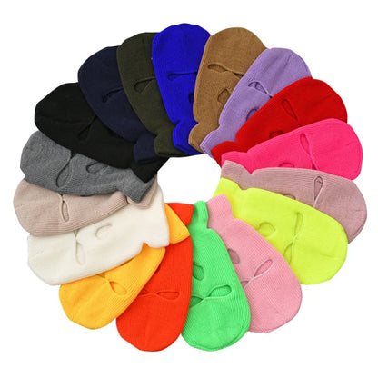 3-Hole Balaclava Ski Mask – Full Face Cover Knit Beanie for Winter & Tactical Use