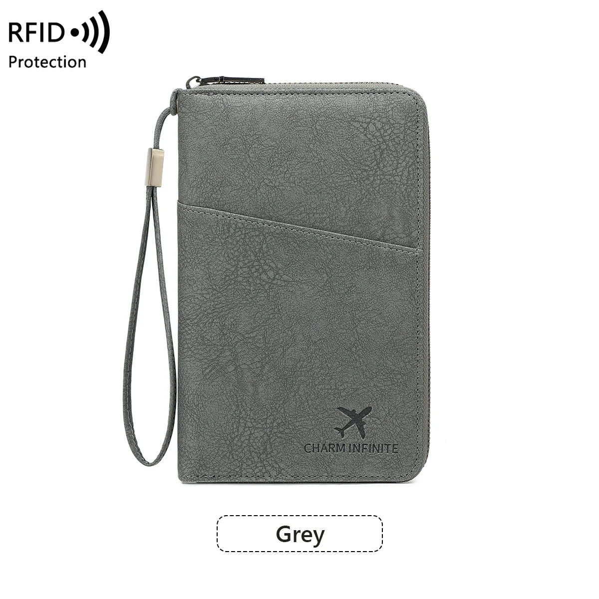 RFID Passport Holder Travel Wallet – Large Capacity Zipper