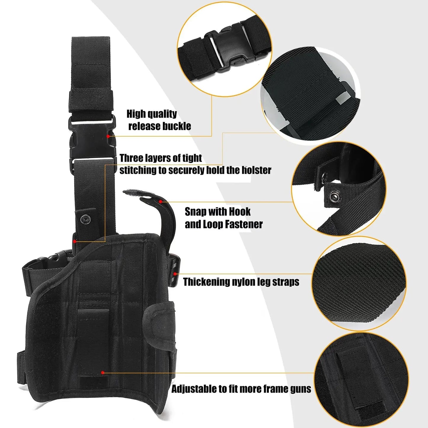 Drop Leg Holster – Tactical Thigh Gun Holster with Mag Pouch for Men & Women