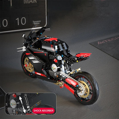 Racing Motorcycle MOC Building Blocks – 1:8 Scale Model Kit