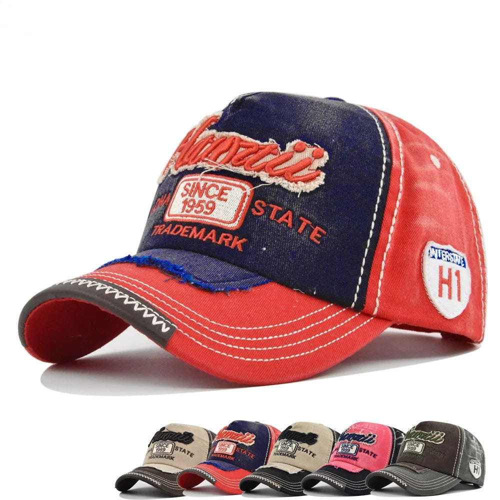 Washed Baseball Cap Vintage Embroidery Hip-Hop Hat Unisex