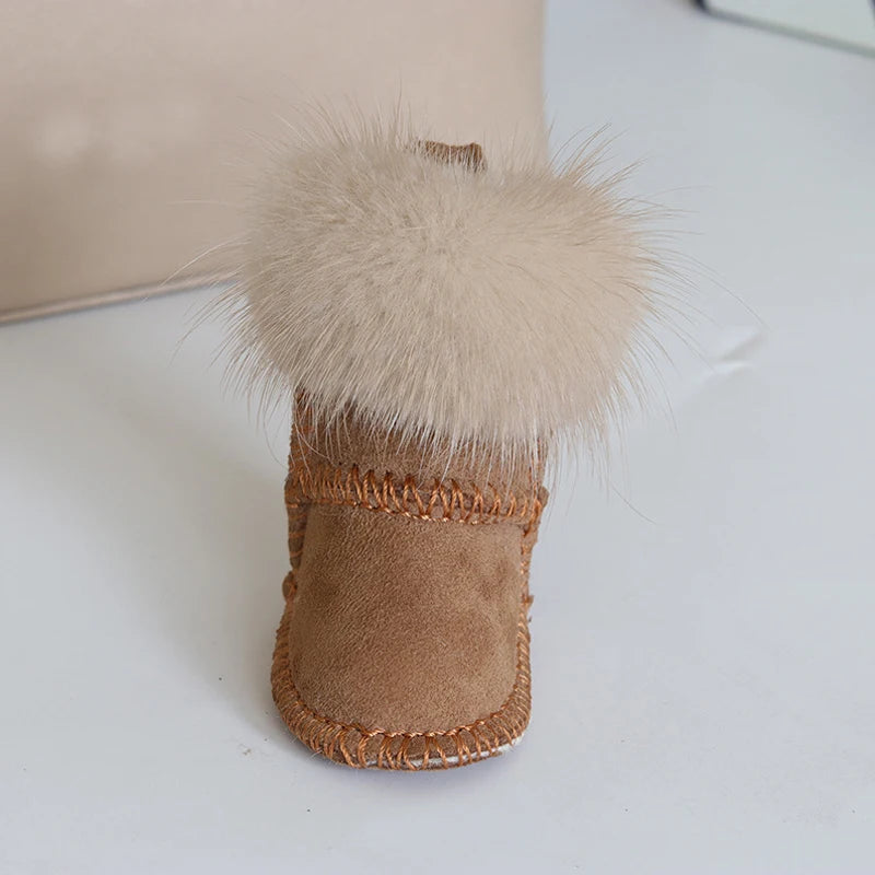 Fluffy Pompom Glove Keychain – Cute Winter Bag Charm
