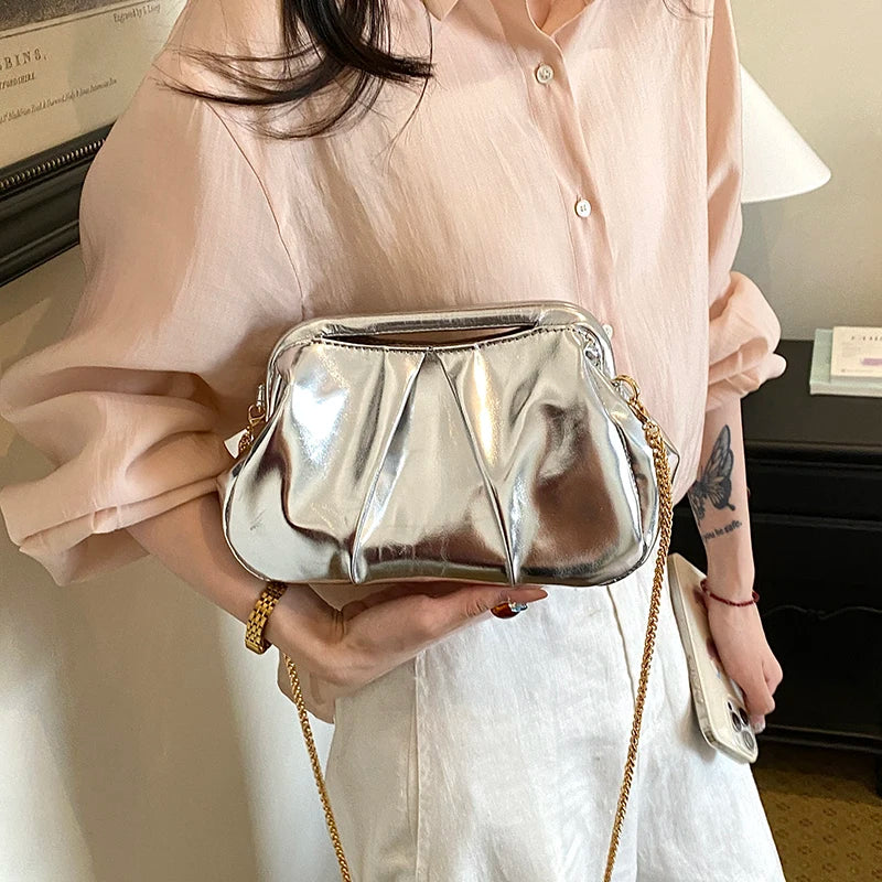 Moods Luxury Evening Clutch Purses Women Golden Chain Shoulder Cross Body Bag Wedding Dinner Party
