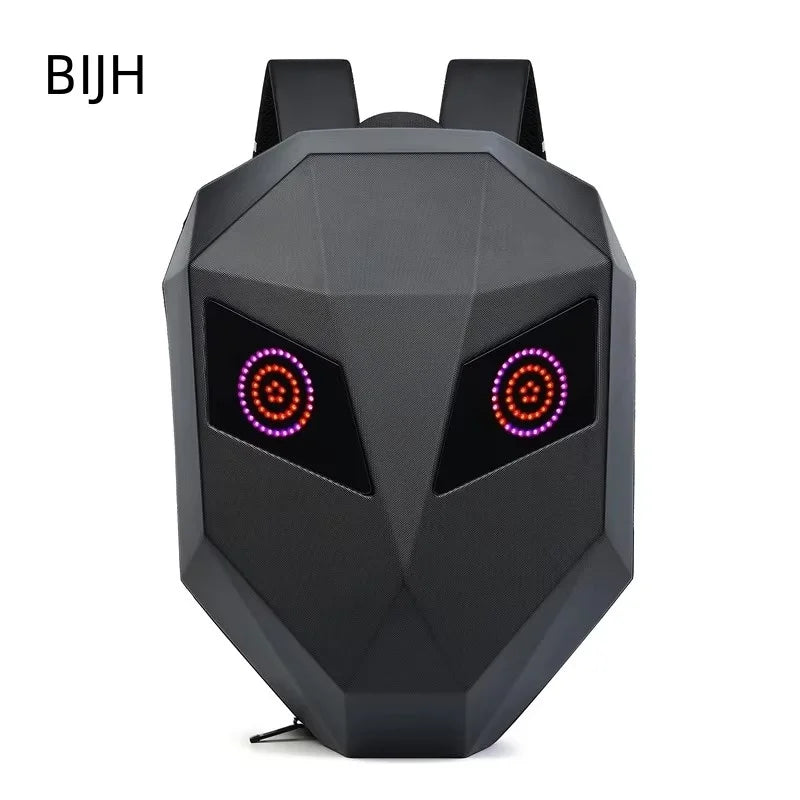 Hard Shell Laptop Backpack – Iron Man Style LED Carbon Fiber Design
