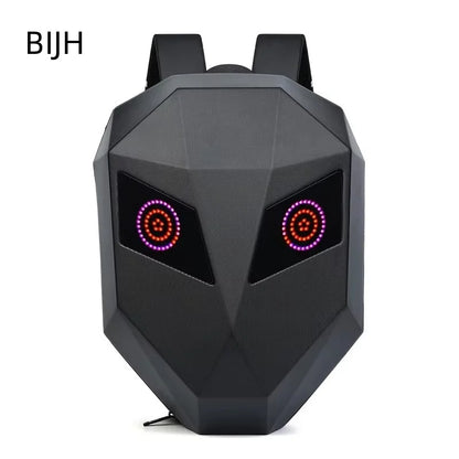 Hard Shell Laptop Backpack – Iron Man Style LED Carbon Fiber Design