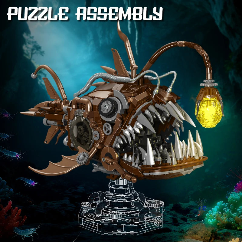 Steampunk Anglerfish MOC Building Blocks Set – 1236 Pieces