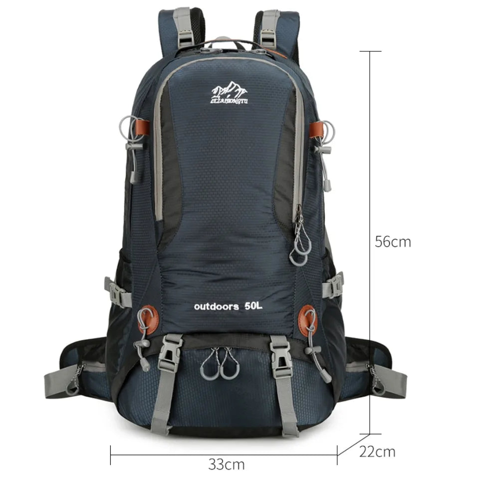 50L Waterproof Hiking Backpack – Large Outdoor Travel Rucksack for Men