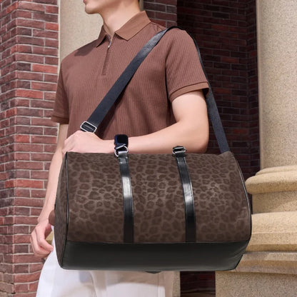 Leopard Print Weekender Duffle Bag – Travel Overnight Bag