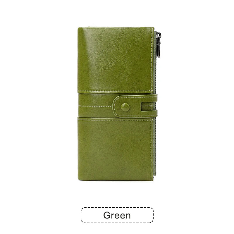 RFID Blocking Women's Long Wallet – Large Capacity Zipper Clutch