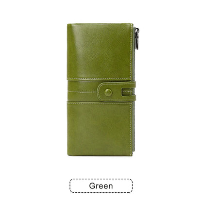 RFID Blocking Women's Long Wallet – Large Capacity Zipper Clutch
