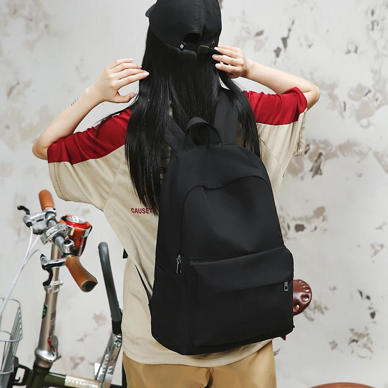 Large Capacity Nylon School Backpack for Teen Girls & Women
