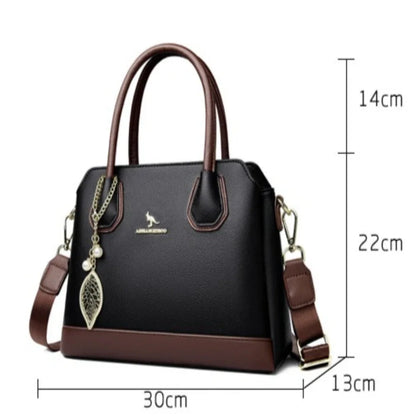 Luxury Leather Tote Bag for Women | 3-Layer Handbag