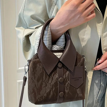 Shirt-Style Crossbody Bag – Minimalist Women's Shoulder Handbag