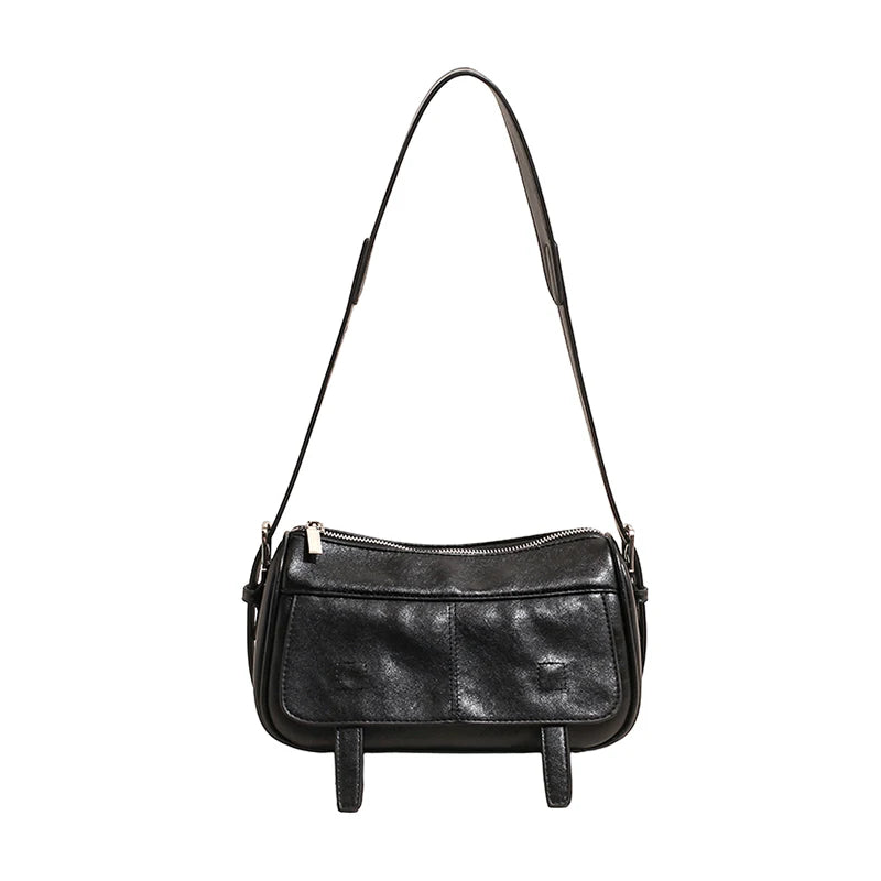 Women's Retro Soft Leather Crossbody Bag – Vintage Shoulder Bag with Optional Pendant