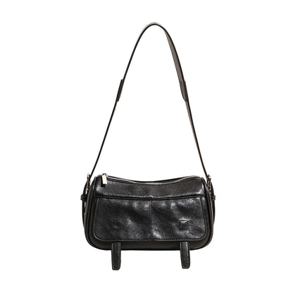 Women's Retro Soft Leather Crossbody Bag – Vintage Shoulder Bag with Optional Pendant