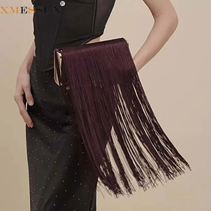 Long Tassel Evening Clutch Bag – Women's Luxury Wedding Party Purse
