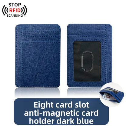 RFID Blocking Slim Card Holder Wallet – 8 Slot Leather