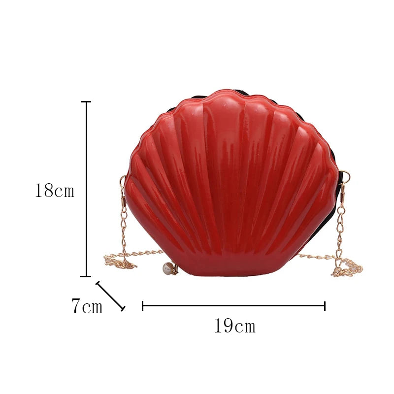 Shell Shape Crossbody Bag with Chain Strap for Women