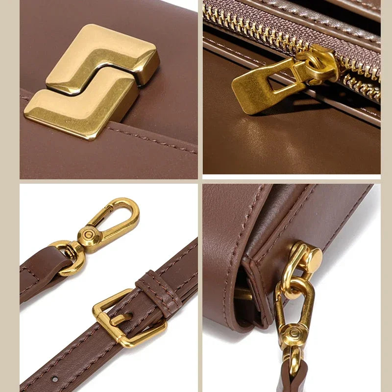 Leather Crossbody Bag – Women's Small Square Shoulder Bag